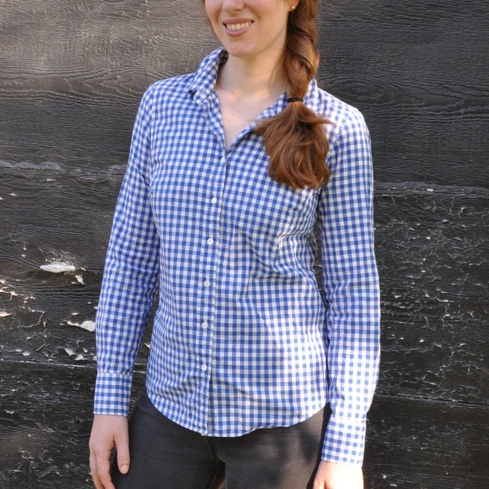 J. Crew The Perfect Shirt in Blue Gingham